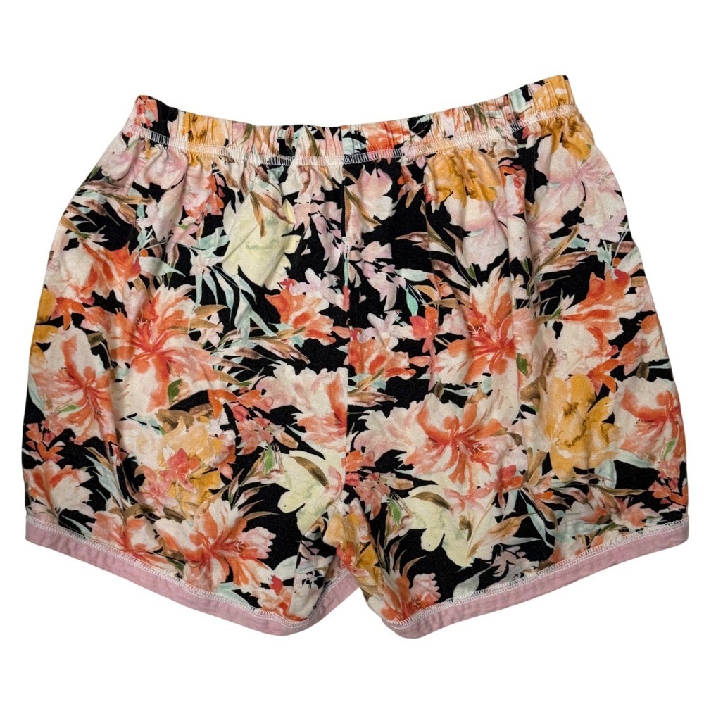 Garnet Hill S Asian Wrap Set 100% Cotton Organic Short & Top Pajamas Pink Floral - Picture 4 of 8